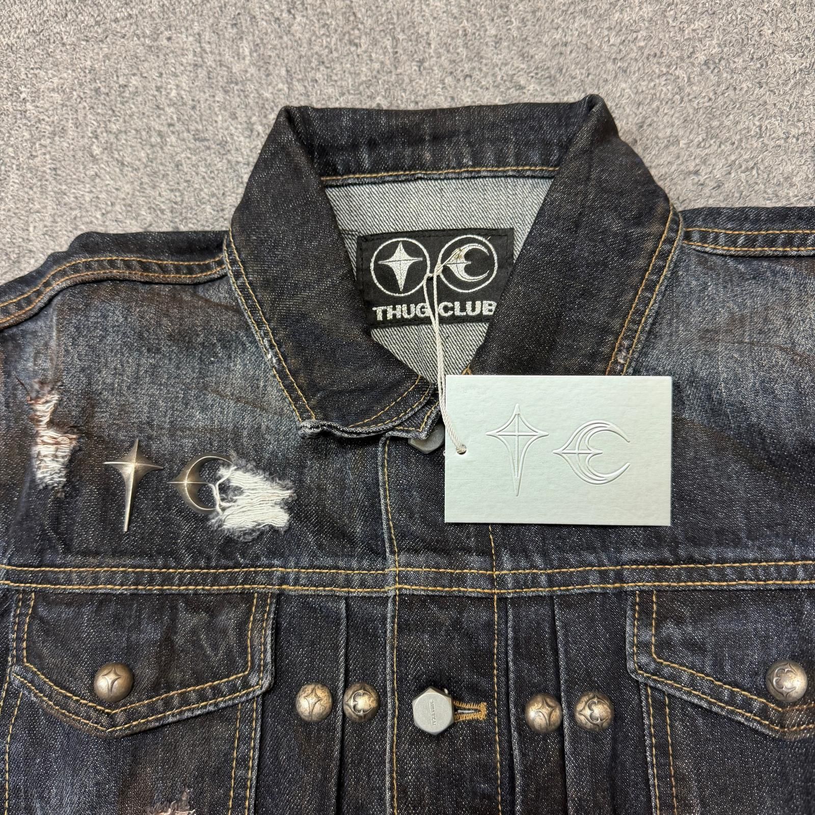 未使用 THUG CLUB BURN DOWN DENIM JACKET バーンダウンデニム