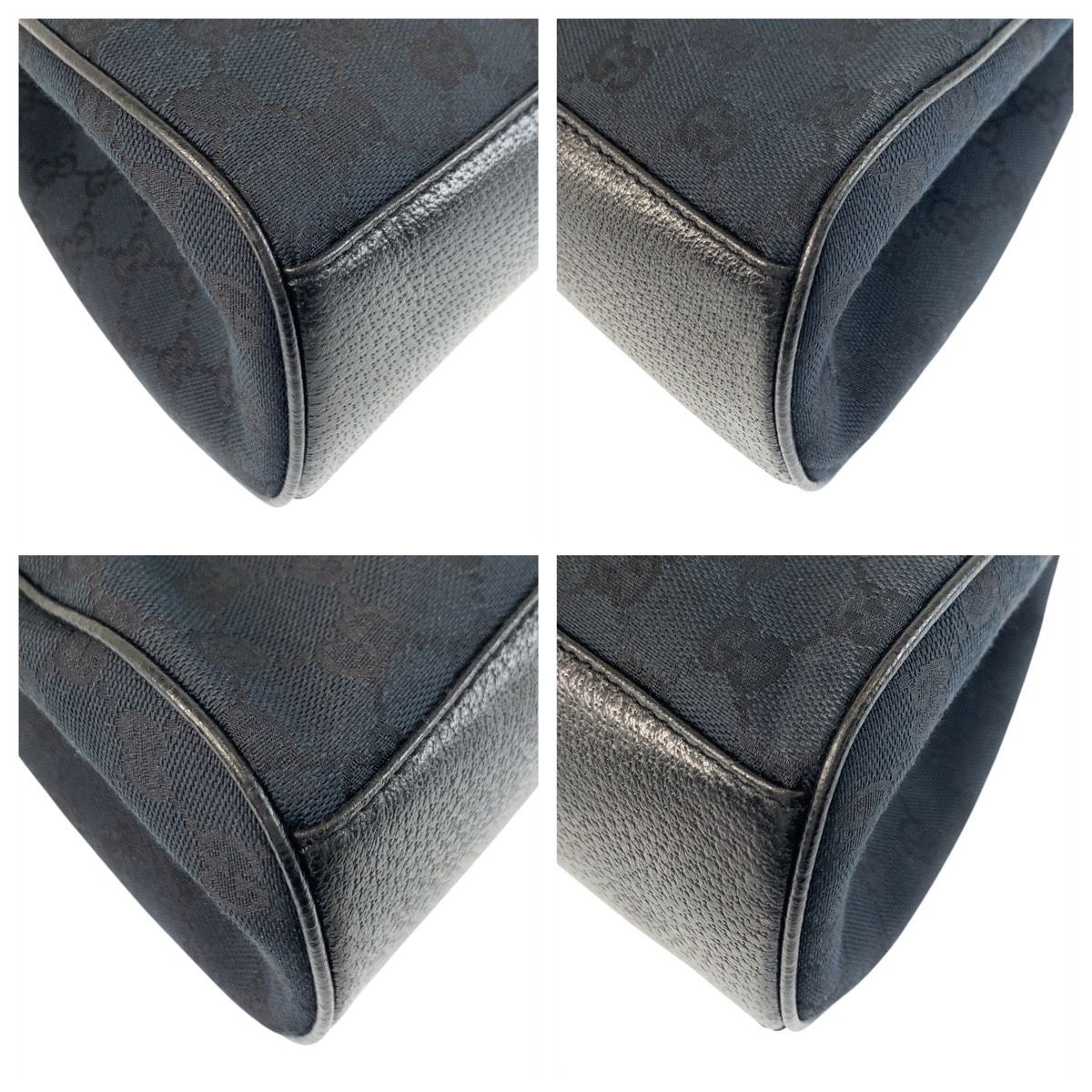 美品 GUCCI グッチ ブラック 黒 ゴールド金具 GGキャンバス/レザー