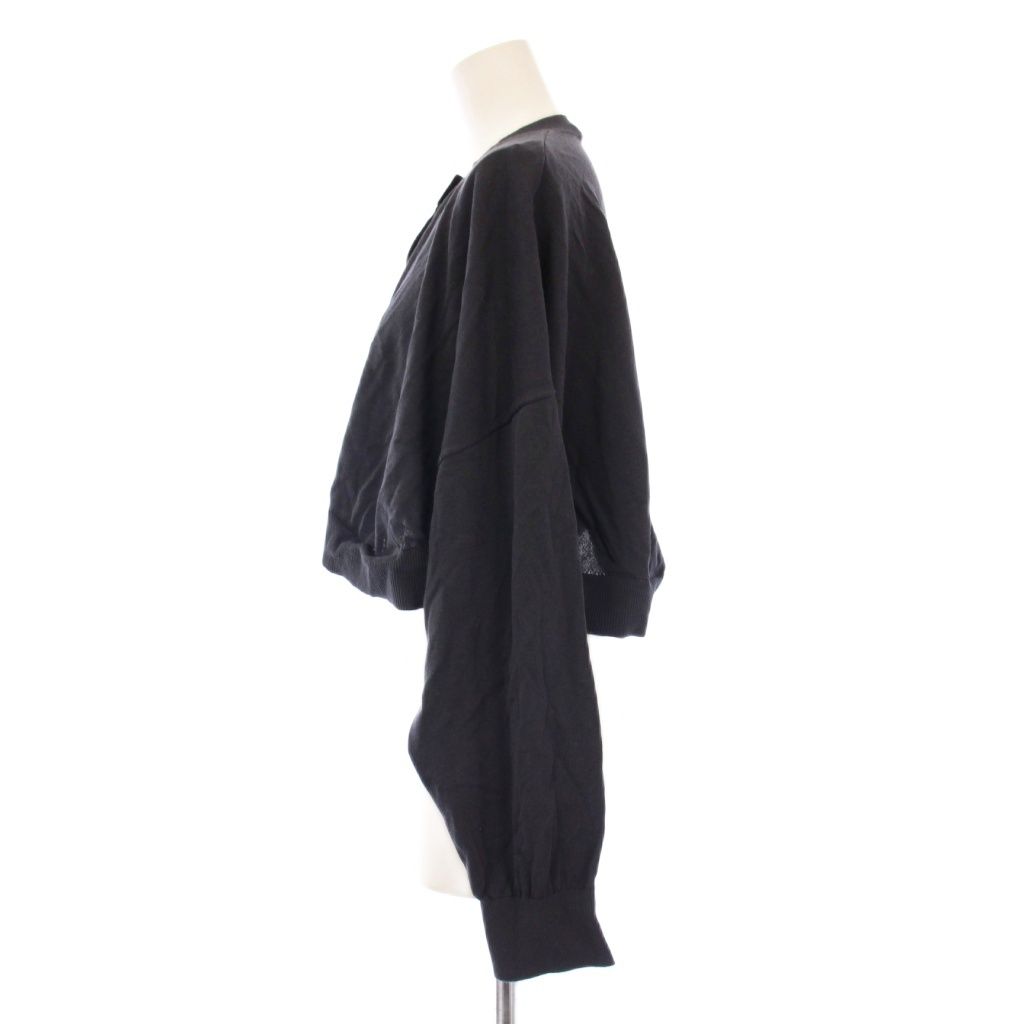 エンフォルド ENFOLD 24 AW MICRO-MINI マイクロミニカーディガン ニット 長袖 クロップド丈 38 ダークグレー -0910 KH