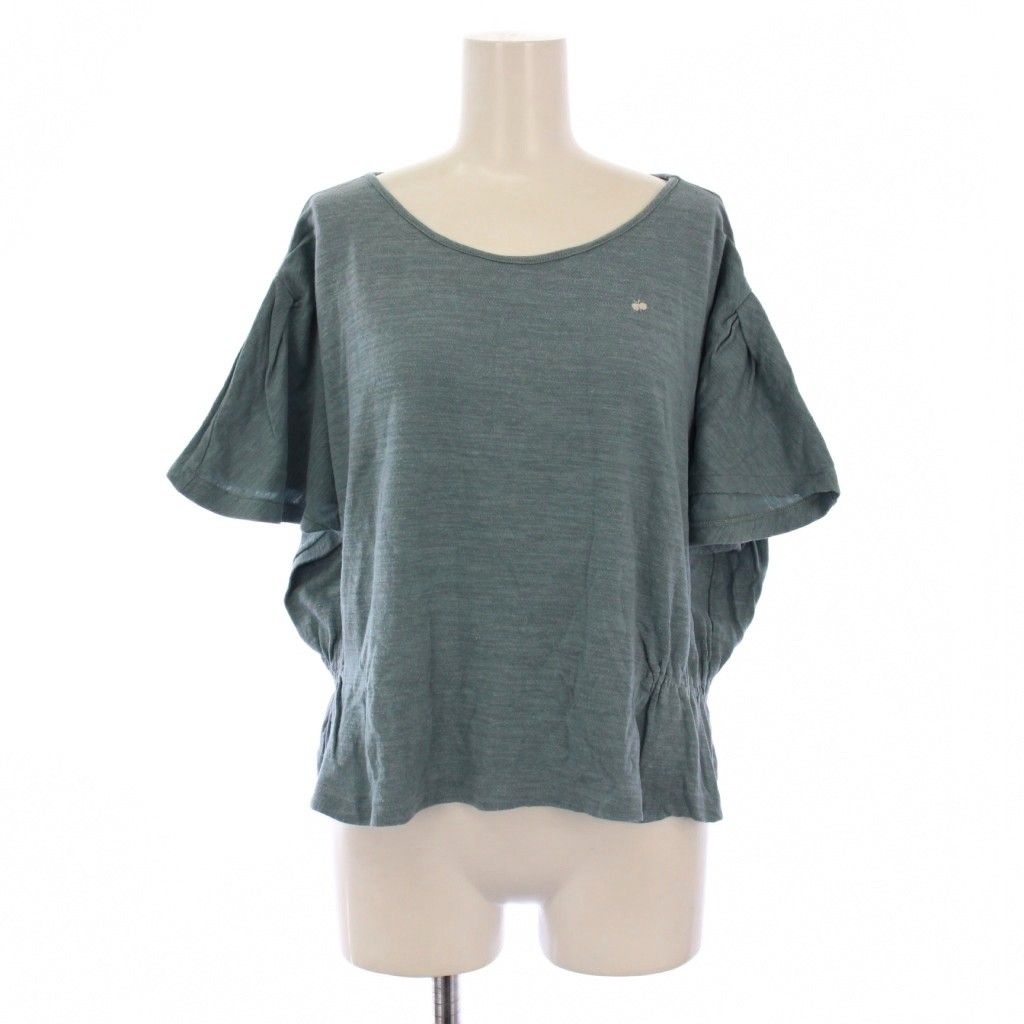 ミナペルホネン mina perhonen cirrus カットソー 半袖 蝶刺繍 36 青 qs 8332 BM