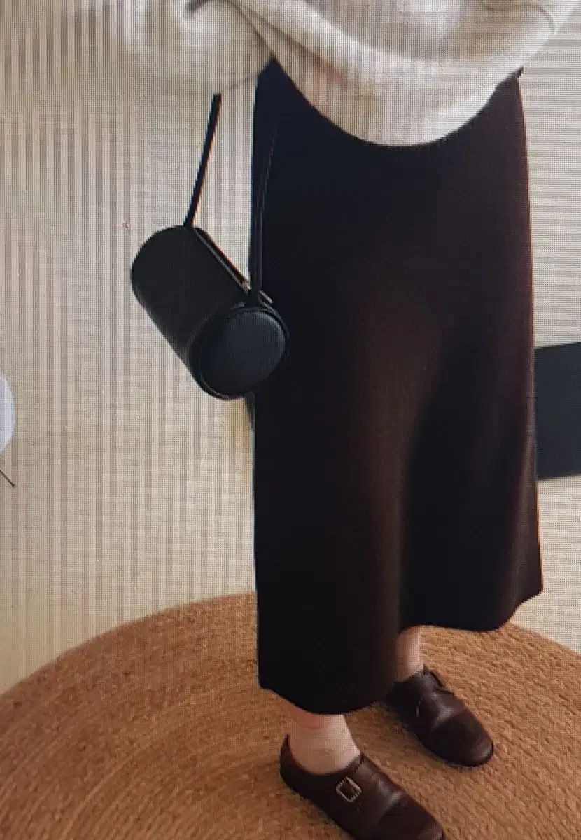 海外配送 秋 冬 ウール ニット ロング丈スカート