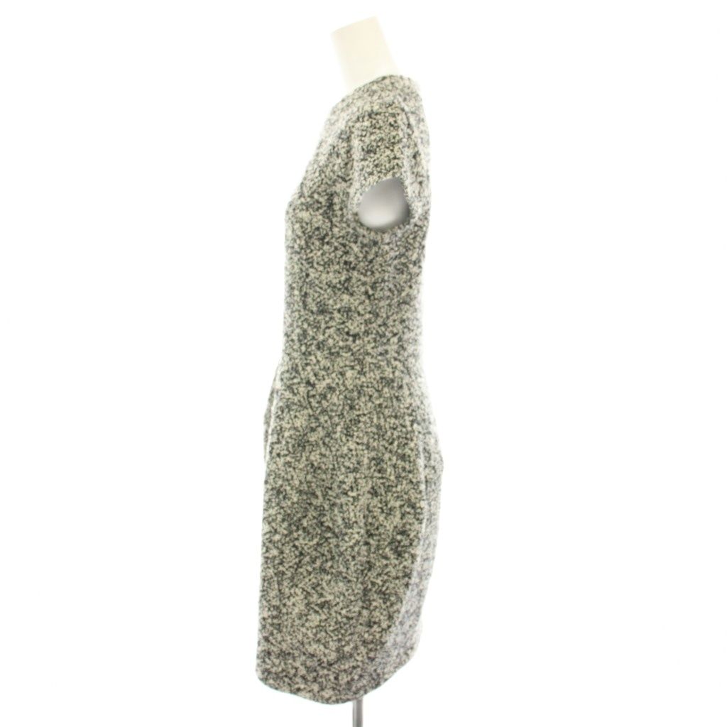 ヨーコチャン YOKO CHAN ツイードワンピース ひざ丈 半袖 アンゴラ混