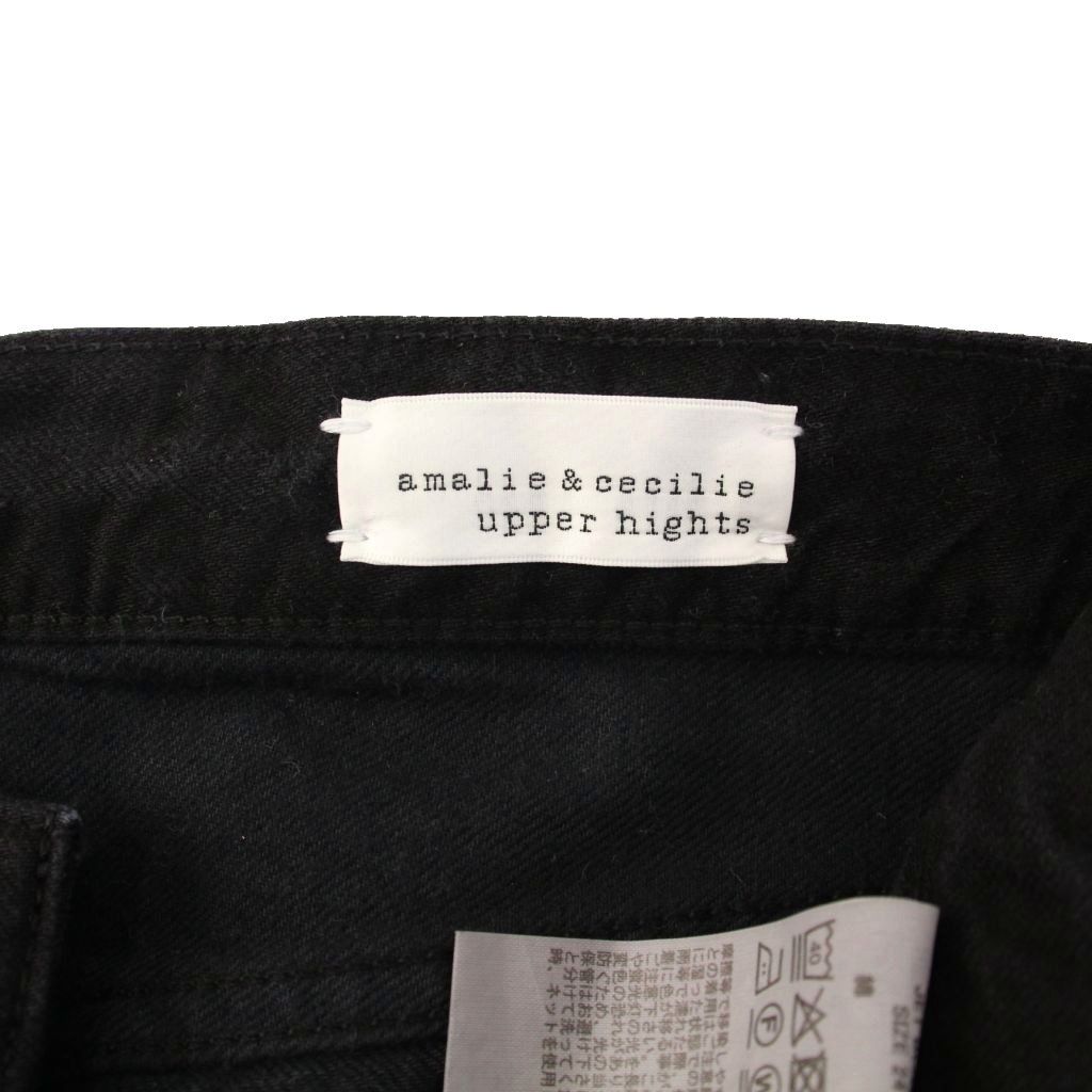  アッパーハイツ upper hights amalie cecilie Moosgaard THE デニムパンツ ジーンズ W 24 黒 KH デニム ジーンズ パンツ