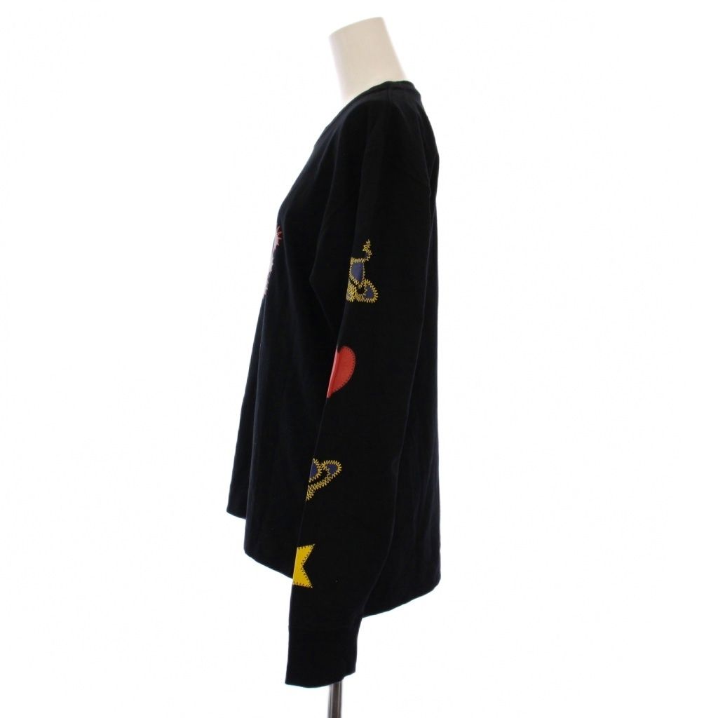 ヴィヴィアンウエストウッドレッドレーベル Vivienne Westwood RED LABEL Tシャツ カットソー 長袖 クルーネック プリント ロゴ オーブ M 黒 16-12-332035 BM