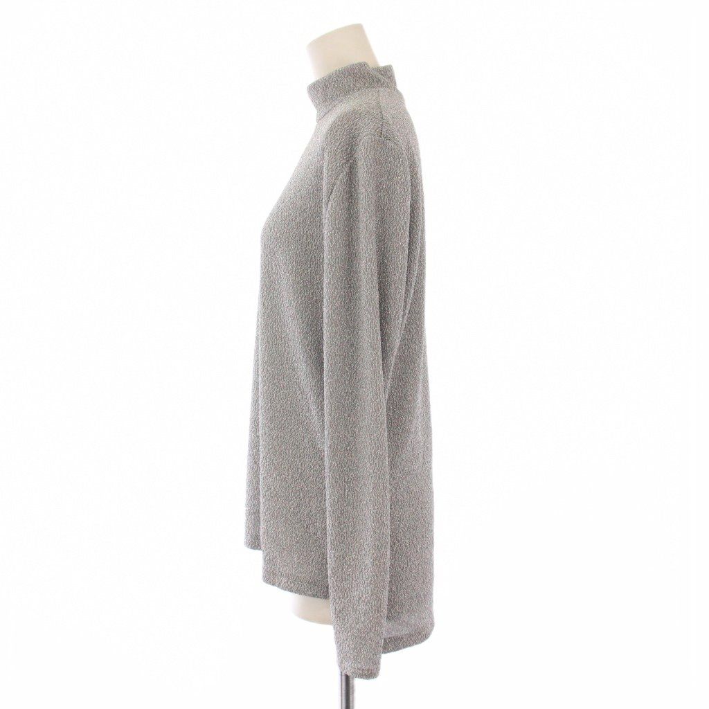 アドーア ADORE 24 AW シャイニージャガードハイネックカットソー 長袖 ストレッチ ワン 38 シルバー 531-5160109 BB