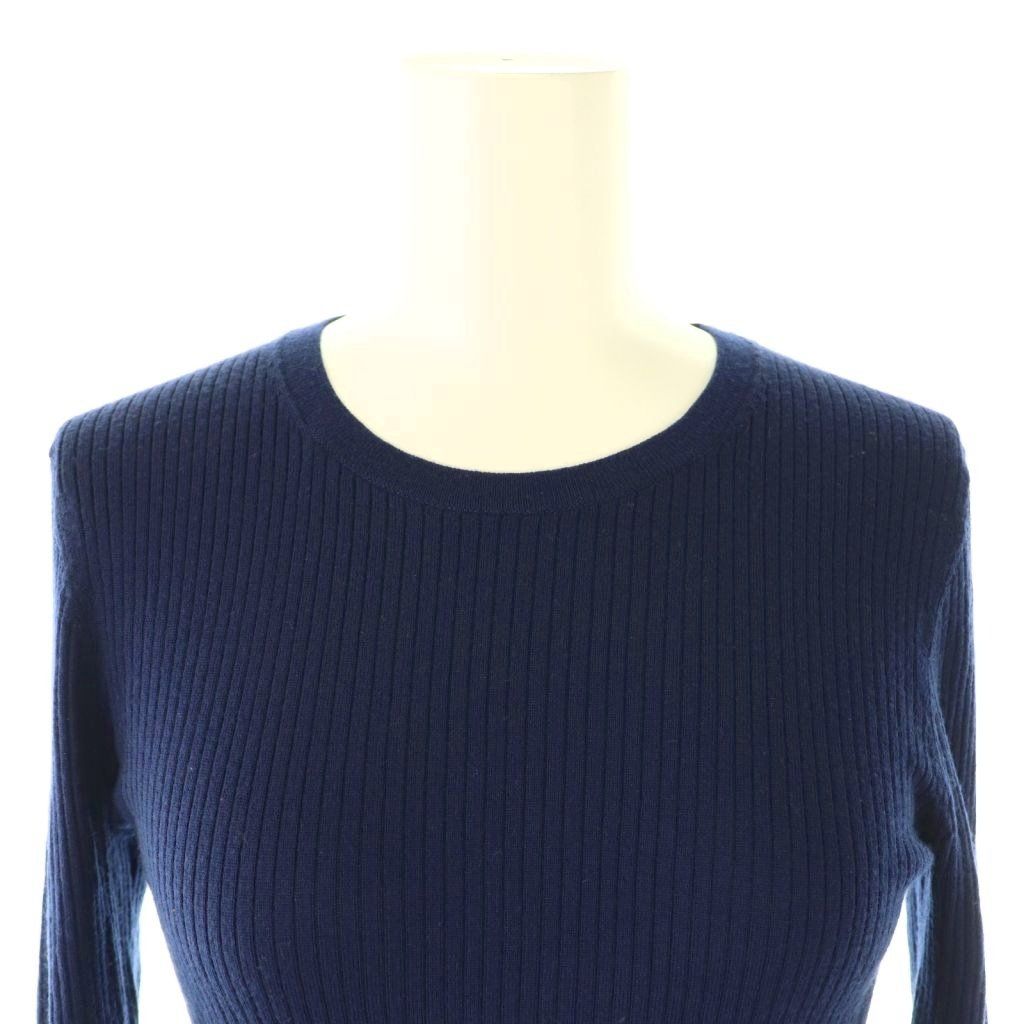 セオリー Theory ニット カットソー 長袖 リブ ウール S ネイビー /DO