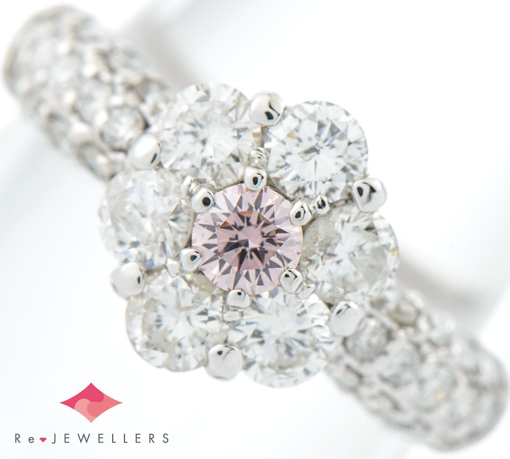 FANCY PINK diamond 0.153 ring