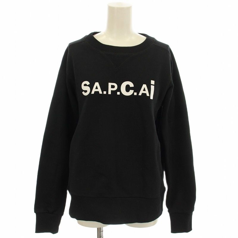 sacai × A.P.C. サカイ スウェット ブラック XS アーペーセー A.P.C. sacai サカイコラボ Tani Sweatshirt スウェット