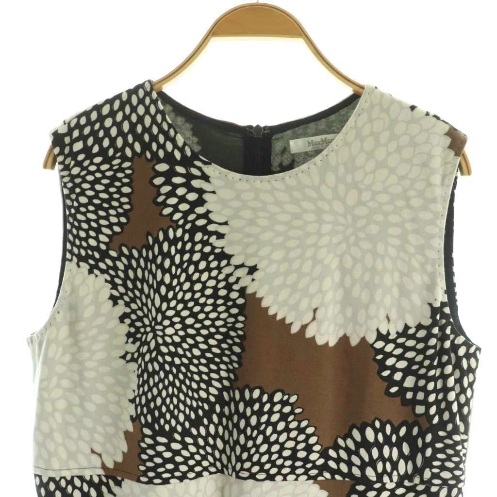 マックスマーラ MAX MARA 総柄 ノースリーブ ワンピース ロング