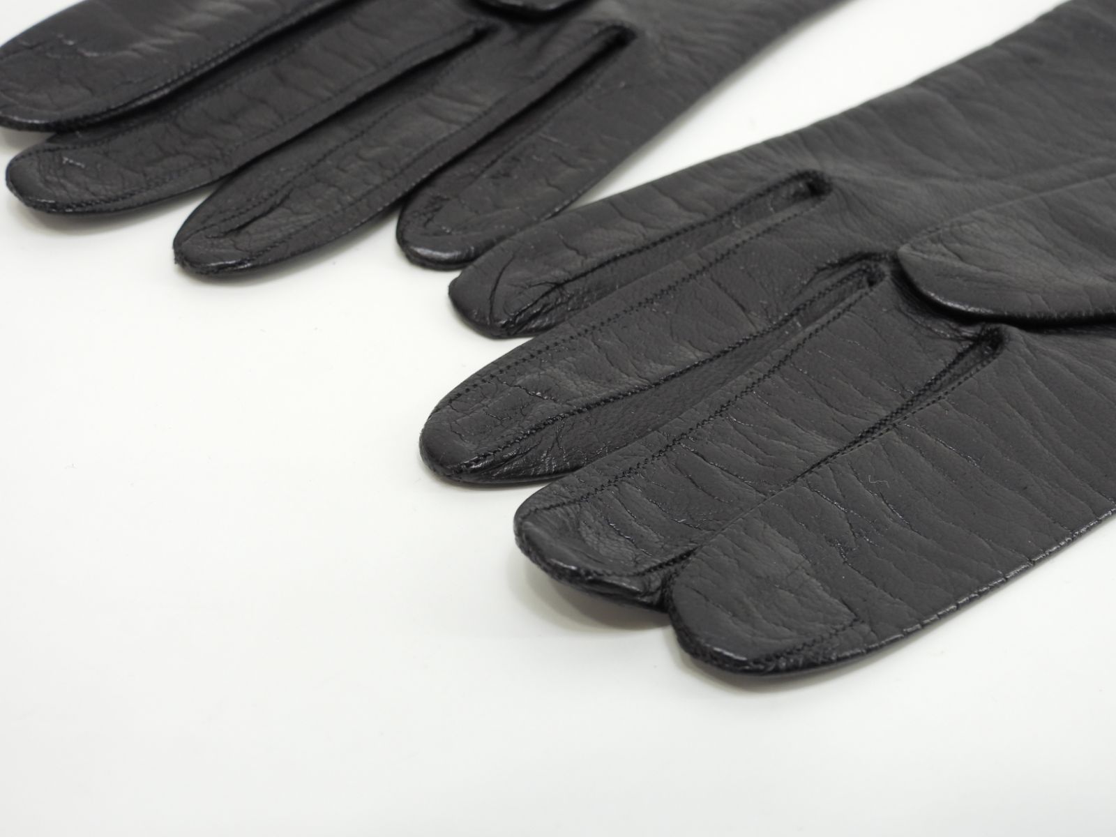 エルメス グローブ ラムスキンレザー 黒 レディース 手袋 ガンツ 薄手