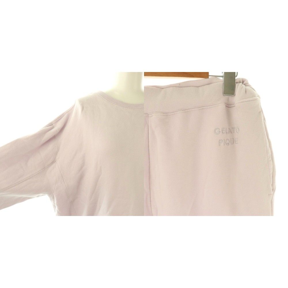  ジェラートピケ gelato pique 25 SS セットアップ 上下 スェット 長袖 プルオーバー パンツ イージー ルームウェア 部屋着 パジャマ ナイトウエア コットン F ラベンダー NR OS パジャマ ルームウェア パジャマ
