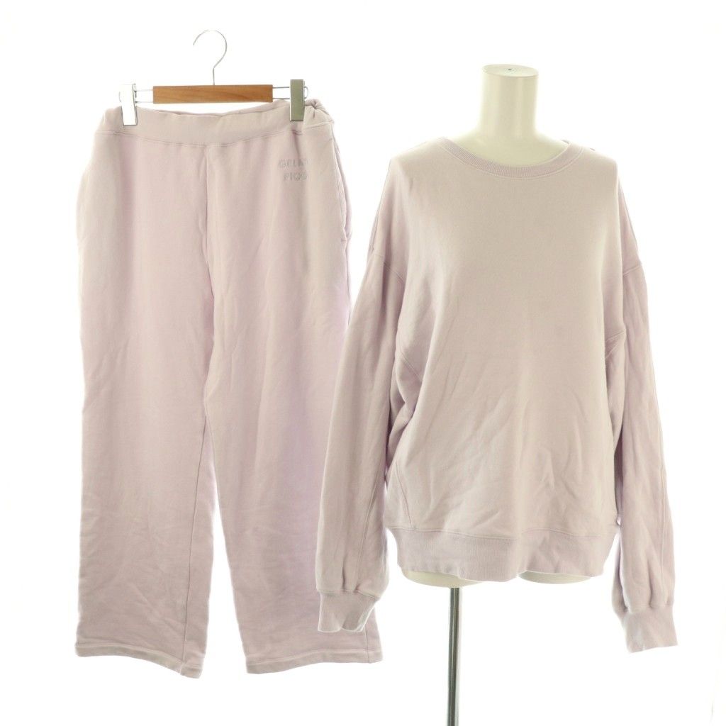 ジェラートピケ gelato pique 25 SS セットアップ 上下 スェット 長袖 プルオーバー パンツ イージー ルームウェア 部屋着 パジャマ ナイトウエア コットン F ラベンダー NR OS