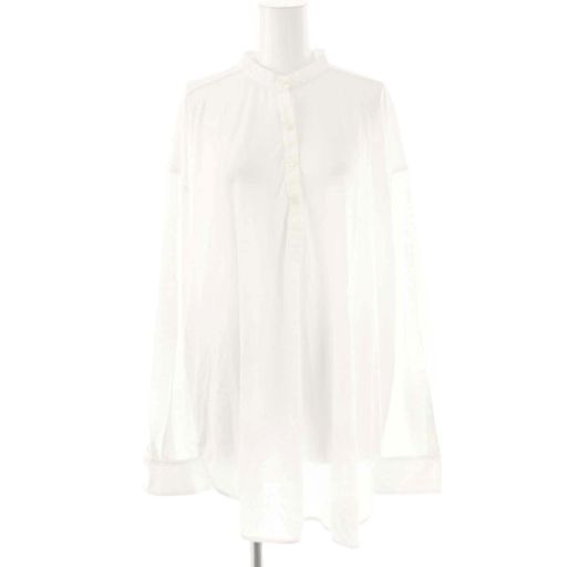 トーテム TOTEME FLUID JERSEY LONGLINE BLOUSE ヘンリーネックカットソー 長袖 XS ホワイト HK OS