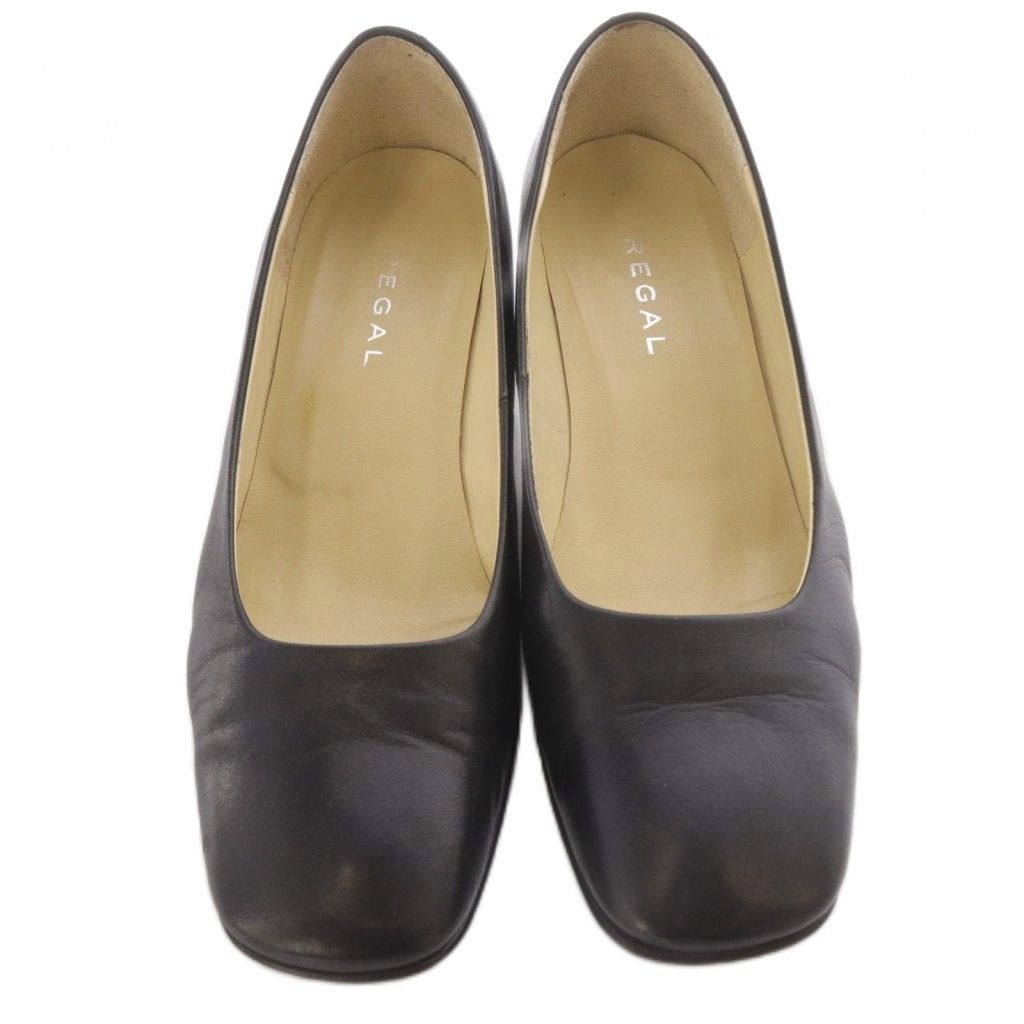 リーガル REGAL レザー パンプス スクエアトゥ 23cm 黒 - メルカリ