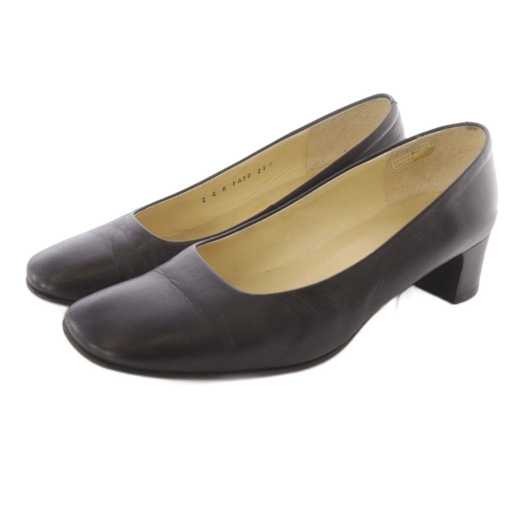 リーガル REGAL レザー パンプス スクエアトゥ 23cm 黒 - メルカリ