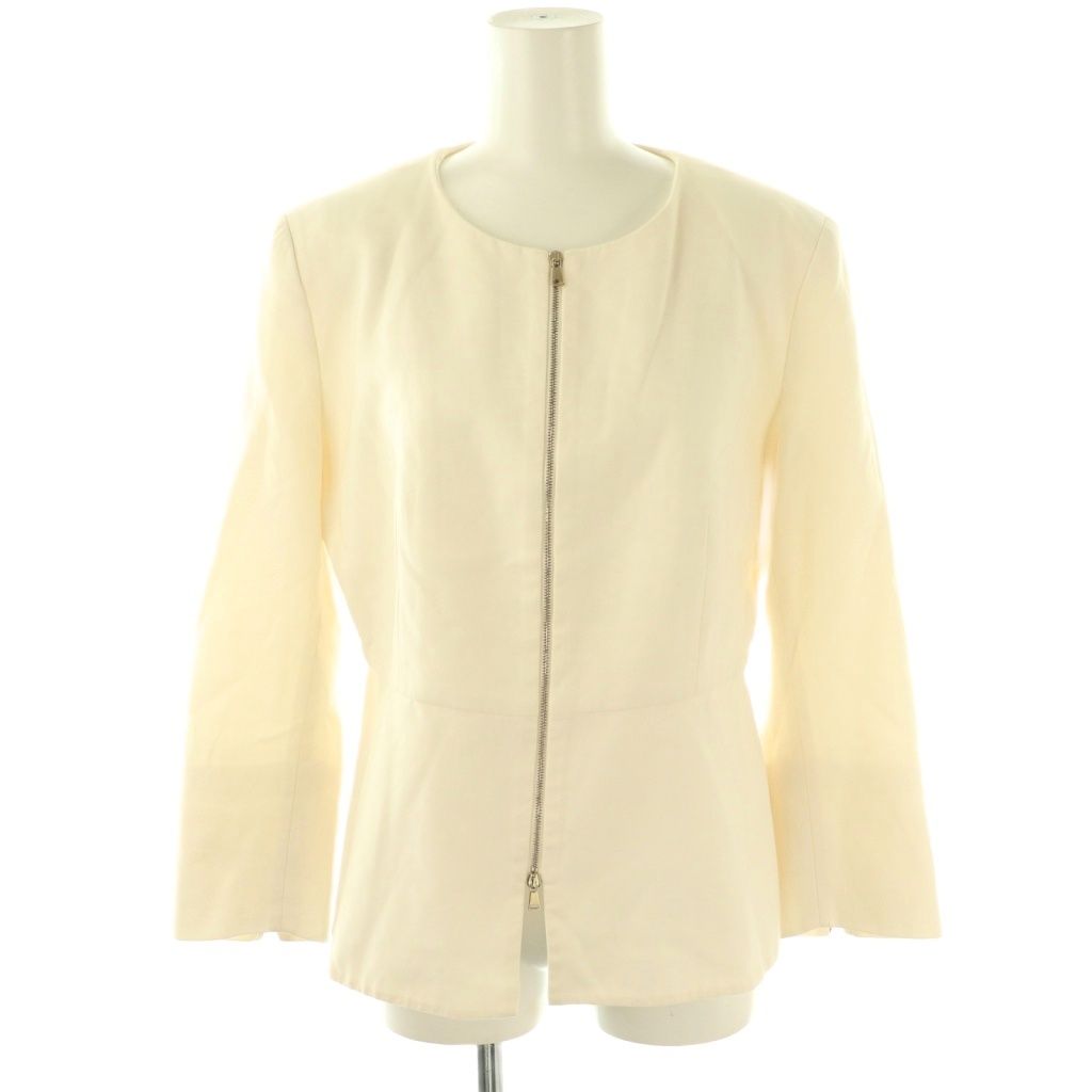 美品✨️マックスマーラ　ノーカラージャケット　総柄　ジップアップ マックスマーラ MAX MARA ジップアップジャケット ノーカラー