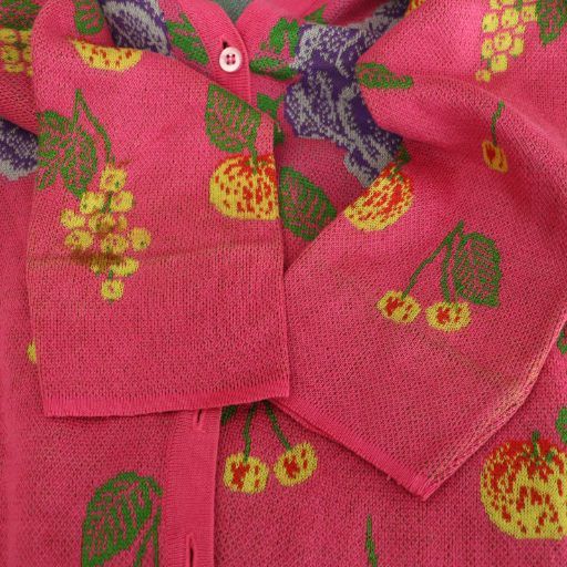 ケンゾー KENZO 総柄 カーディガン ニット 長袖 Vネック M ピンク /MY