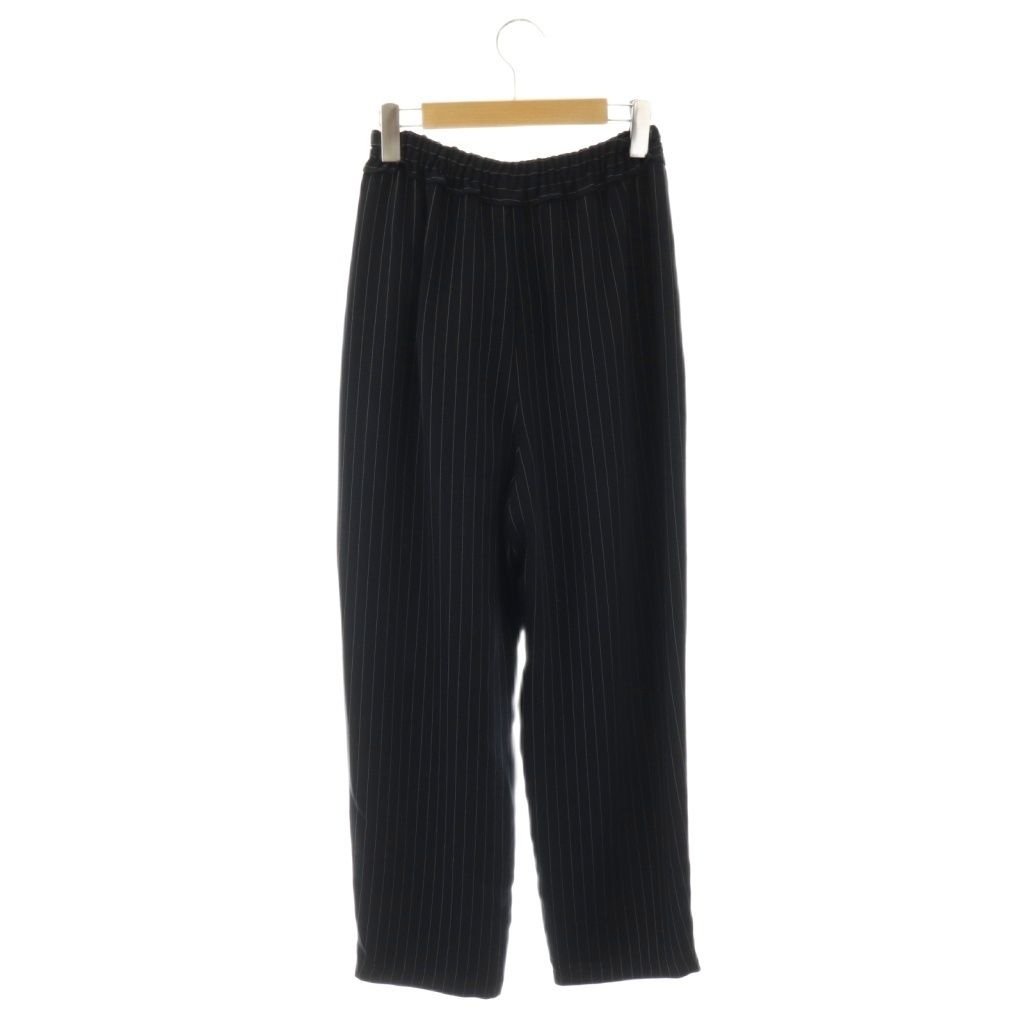 エンフォルド ENFOLD 24 SS STRIPE RELAX EGG WIDE-PANTS ワイドパンツ イージーパンツ 36 ネイビー DF OS SH