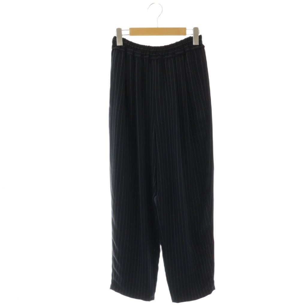 エンフォルド ENFOLD 24 SS STRIPE RELAX EGG WIDE-PANTS ワイドパンツ イージーパンツ 36 ネイビー DF OS SH