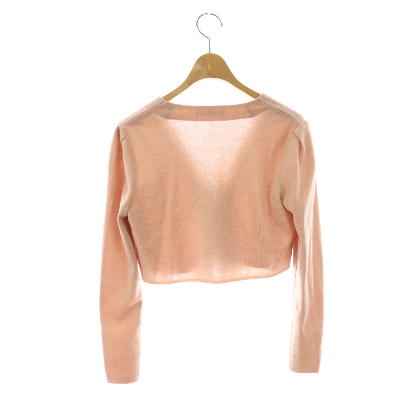 ルネ Rene パールモチーフカーディガン ウール クロップド 34 ピンク