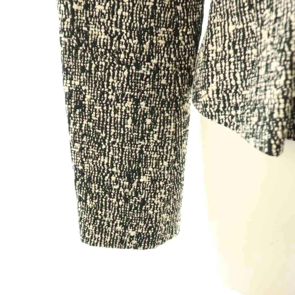 ヨーコチャン YOKO CHAN ノーカラーフリンジツイードジャケット 36