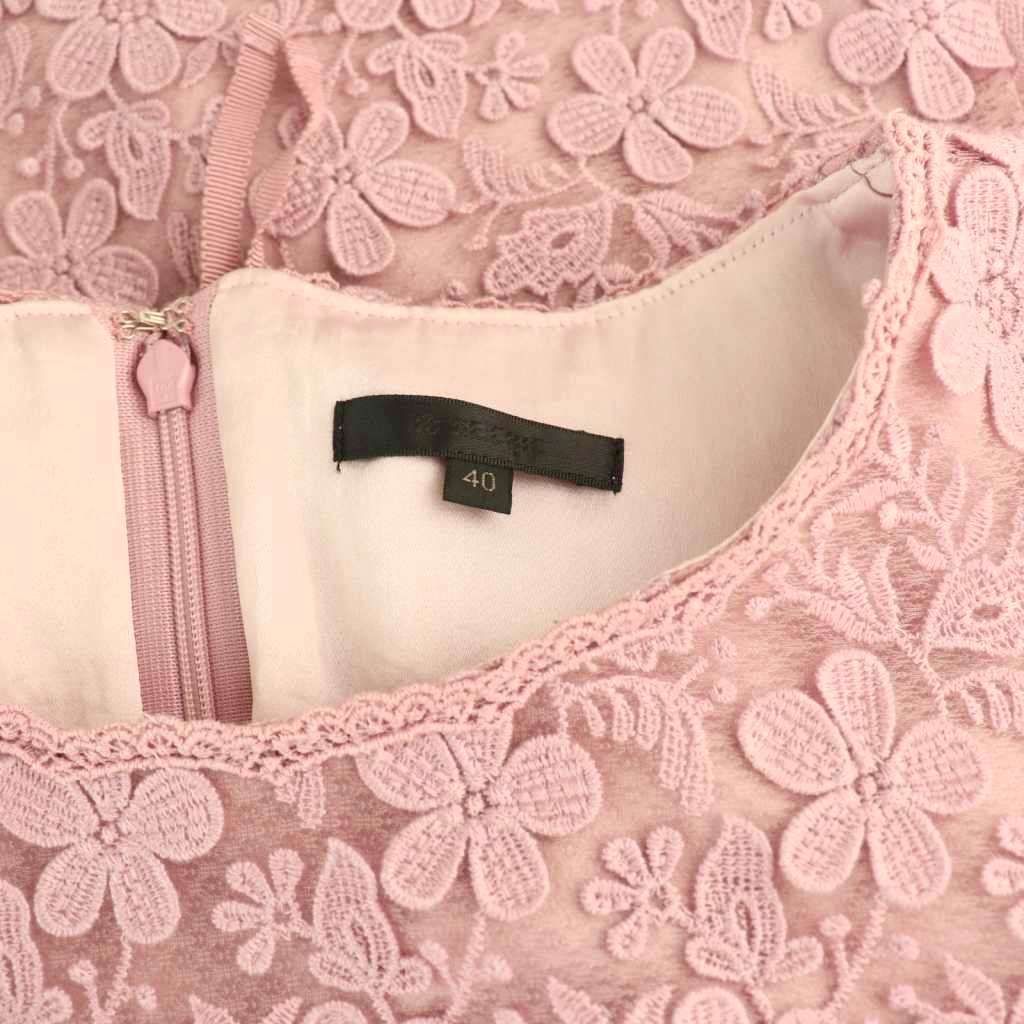 トゥービーシック TO BE CHIC レースワンピース 花柄 シアー 40 ピンク