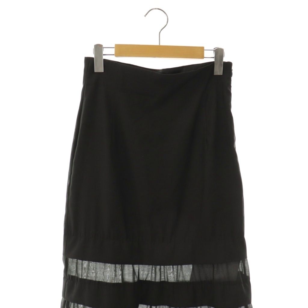 人気✨ウィムガゼット オーガンジーマーメイドスカート ブラック 38 ティアード Whim Gazette（ウィム ガゼット） スカート オーガンジーマーメイド