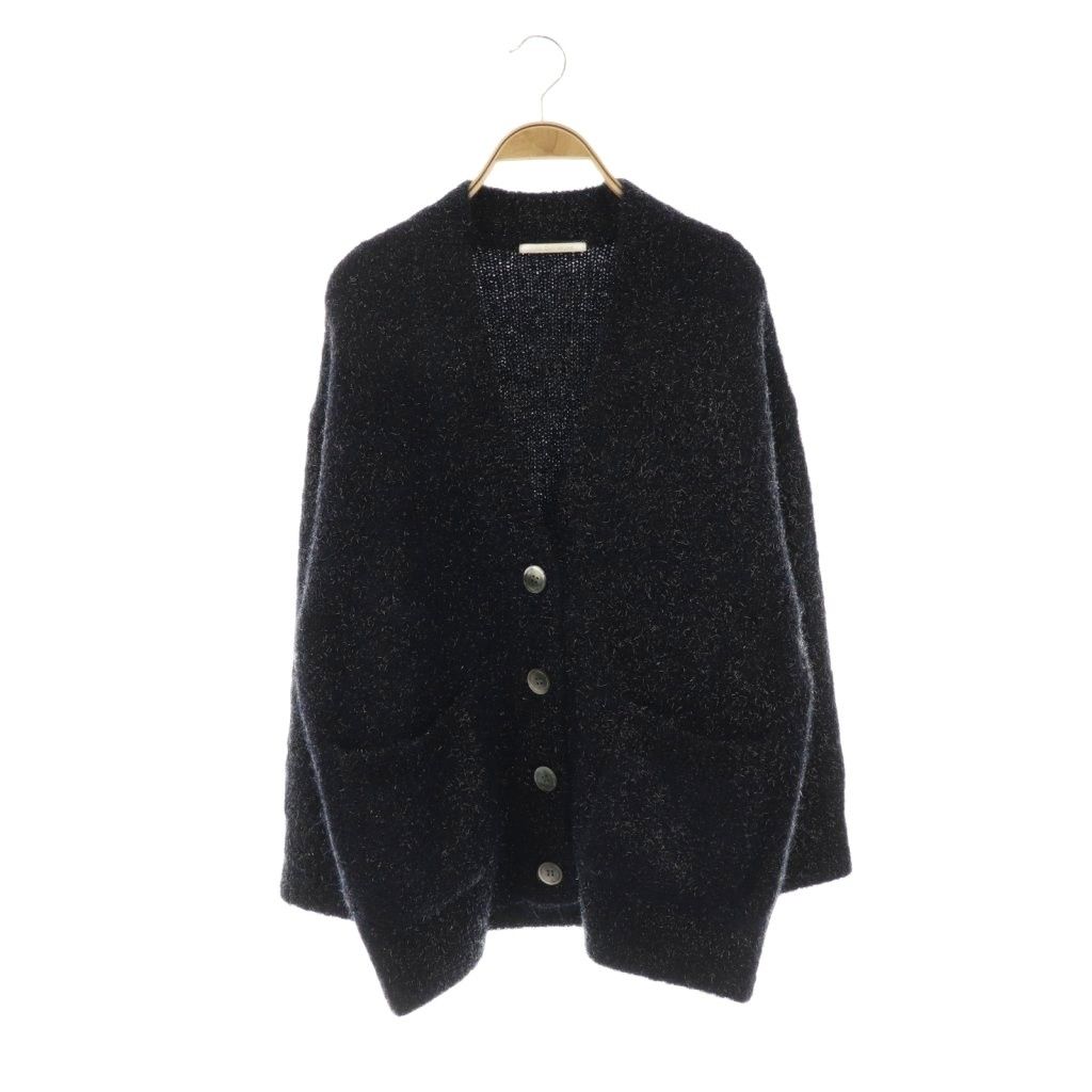 ヌキテパ NE QUITTEZ PAS! Alpaca Lurex Cardigan カーディガン ニット 長袖 ウール混 紺 NR OS SH