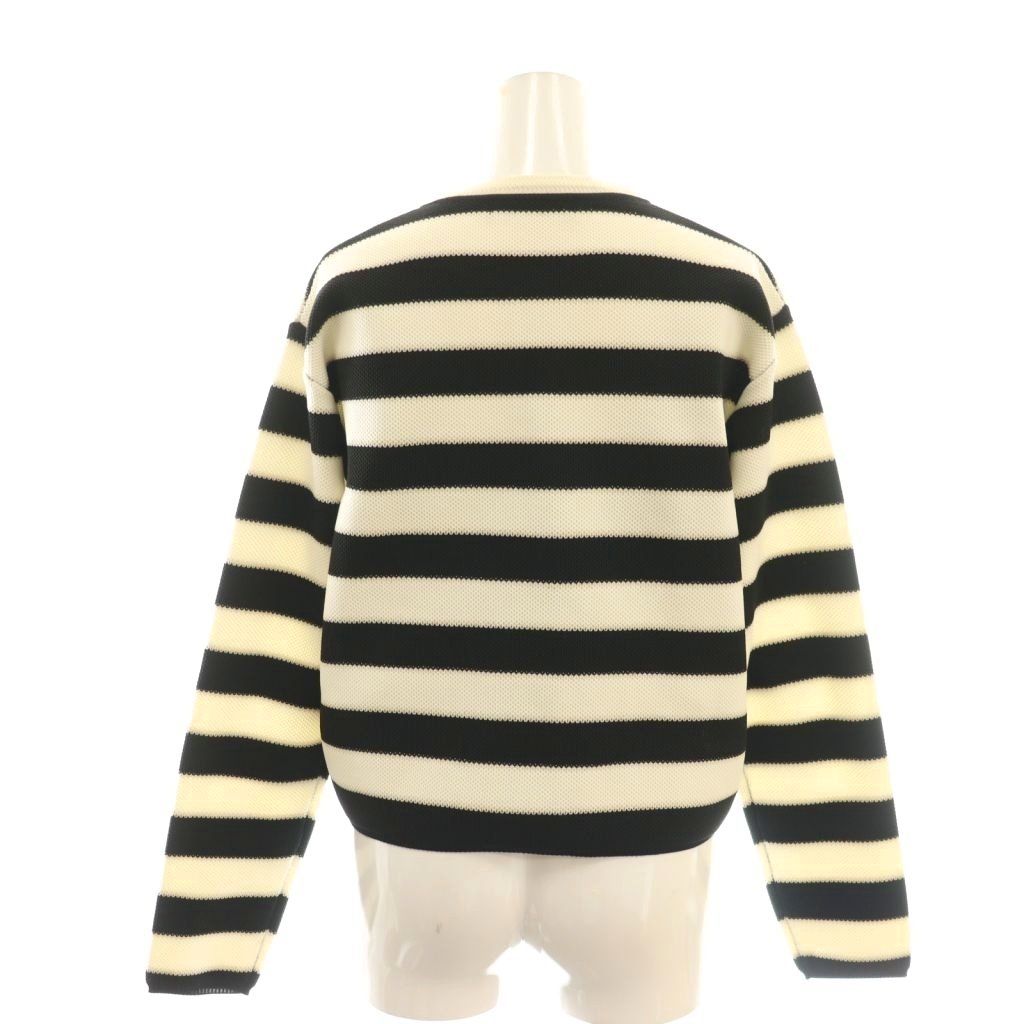 ピンキー-ダイアン ピンダイ PINKY-DIANNE 25 SS ボーダーカーディガン クルーネック 38 黒 ブラック アイボリー CX OS