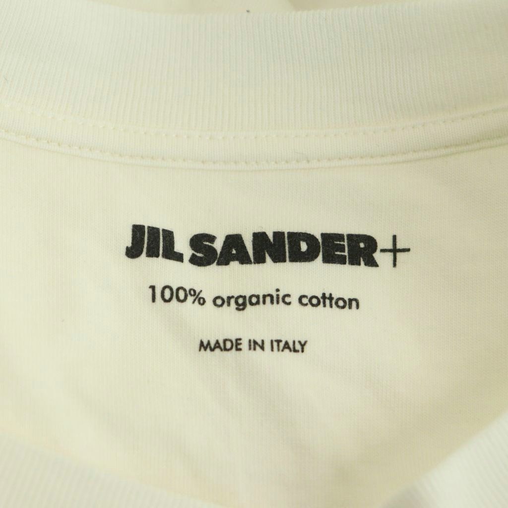  ジルサンダープラス JIL SANDER j 40 gc 0001 ロゴラベルクルーネック半袖Tシャツ カットソー コットン XL オフホワイト NR OS 半袖(Tシャツ) Tシャツ カットソー
