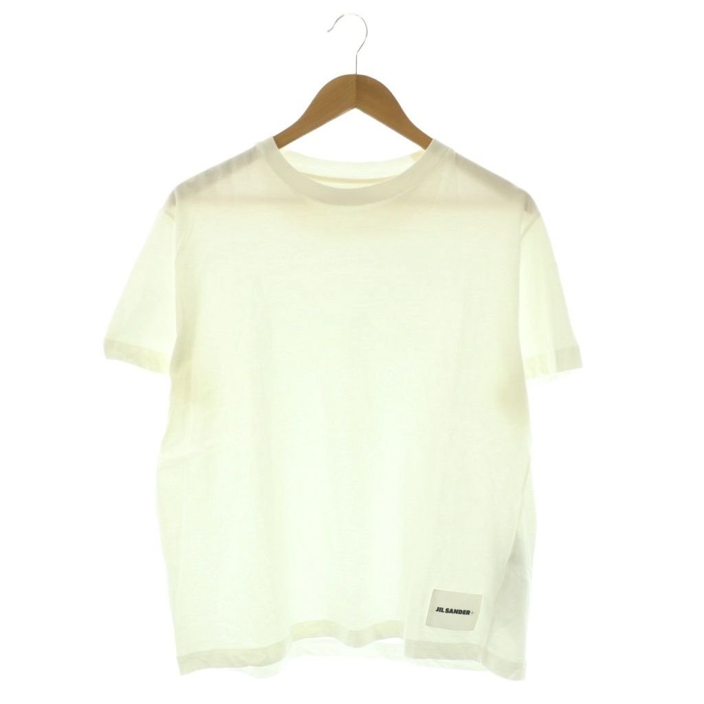 ジルサンダープラス JIL SANDER j 40 gc 0001 ロゴラベルクルーネック半袖Tシャツ カットソー コットン XL オフホワイト NR OS