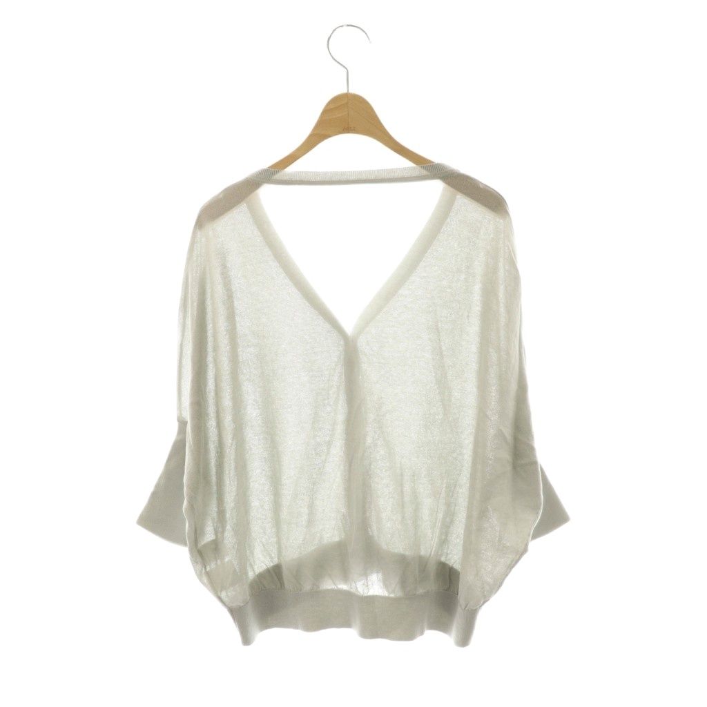 ソージュ SOEJU シアーコクーンVネックニット カーディガン M グレー