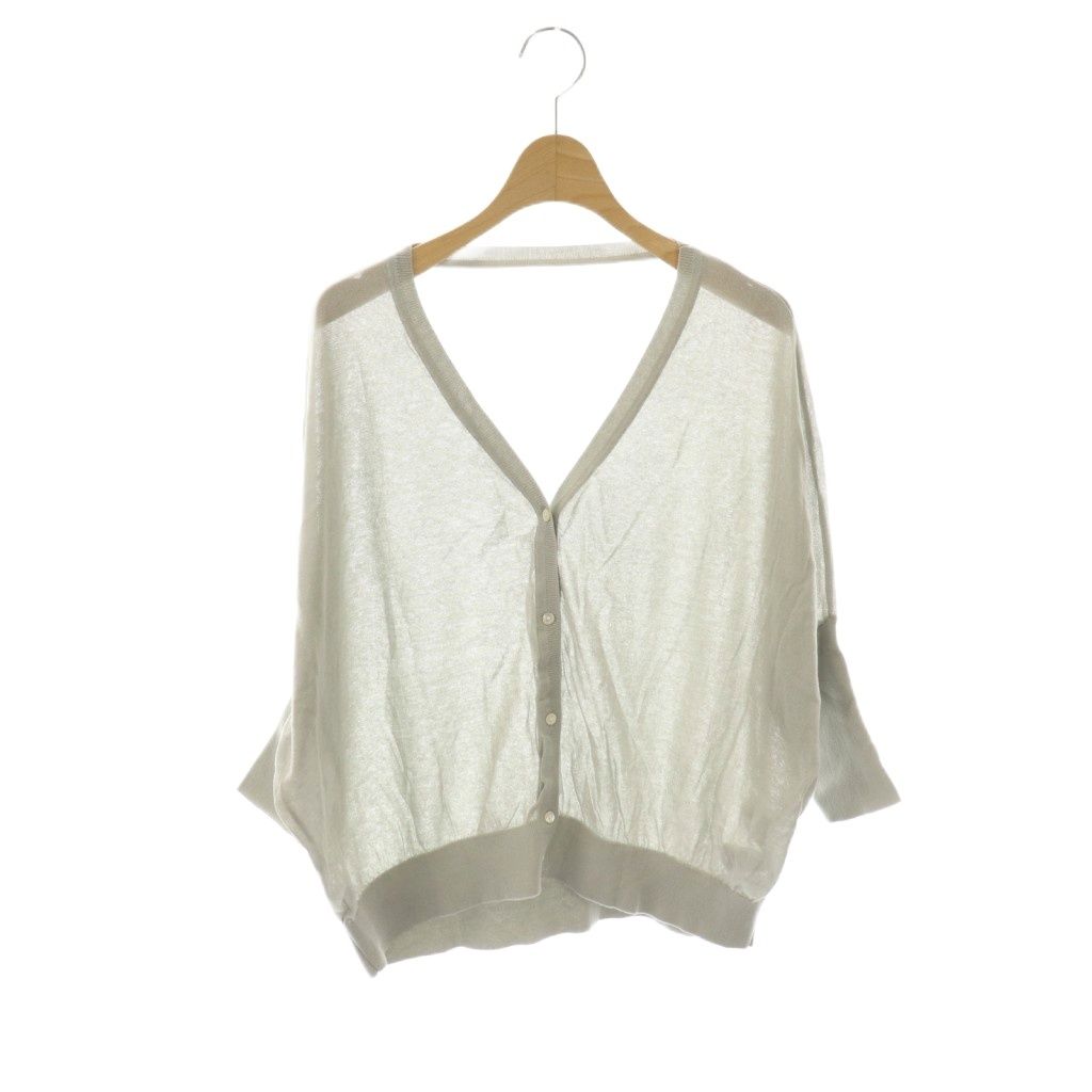 ソージュ SOEJU シアーコクーンVネックニット カーディガン M グレー