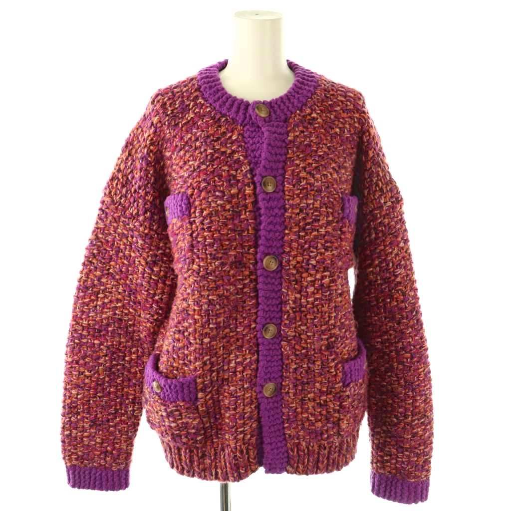 マディソンブルー 24 AW HAND KNITTED CUNKY KN CD カーディガン ニット XS パープル マルチ MB 244-8016 CX OS SH