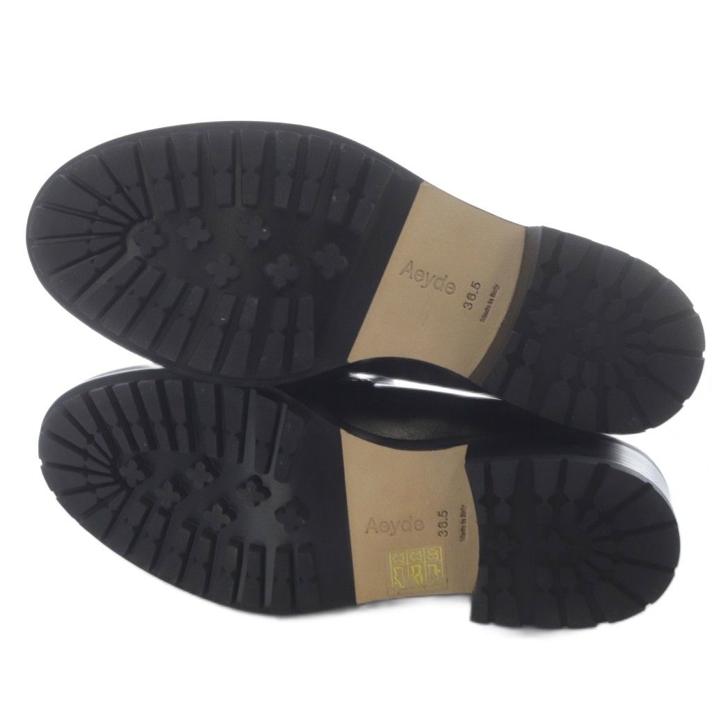  Aeyde アイデ 厚底 ローファー レザー 36.5 黒 ローファー 革靴 靴