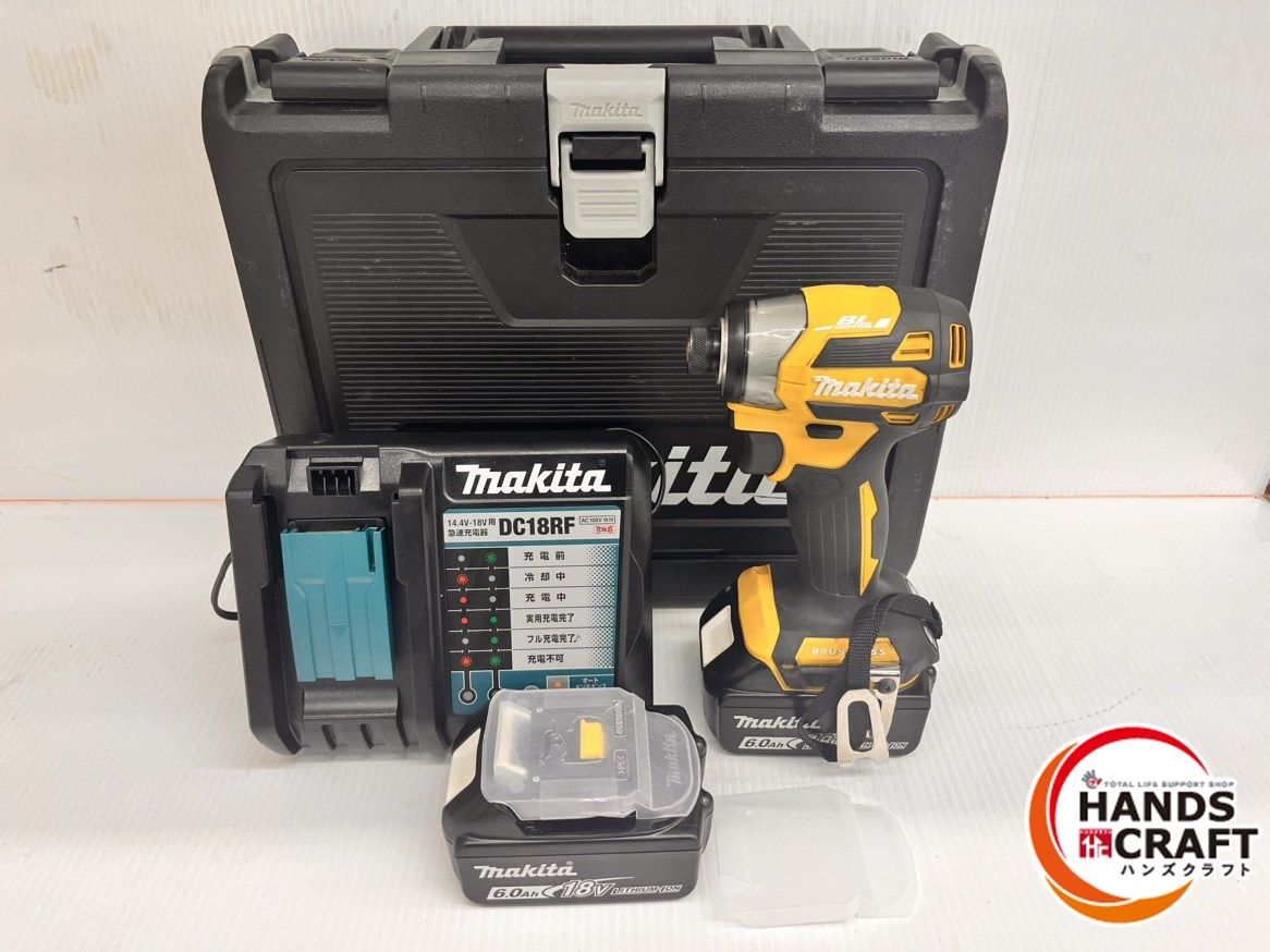 マキタ makita 18 V 充電式インパクトドライバ 6.0 Ah×2 充電回数3回4回 充電器付 品