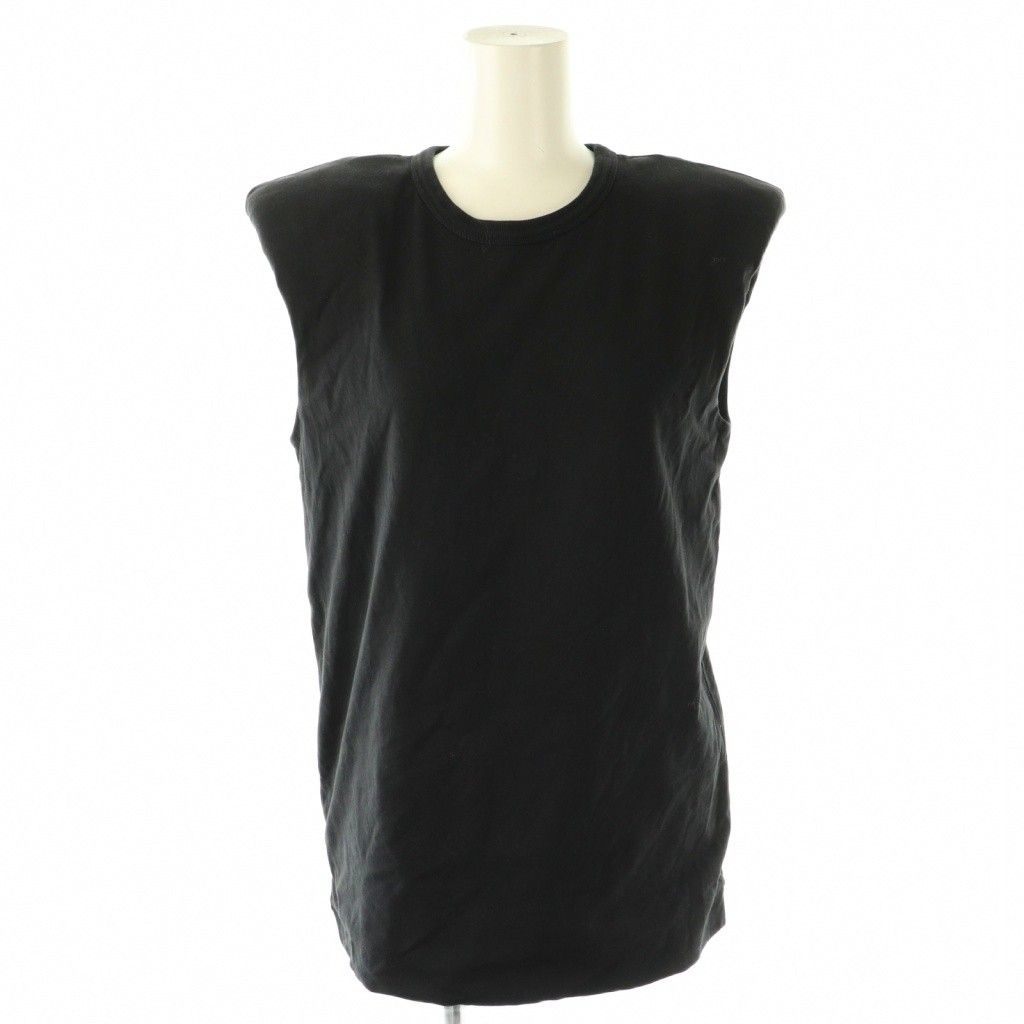 ドリスヴァンノッテン DRIES VAN NOTEN パワーショルダーノースリーブカットソー ブラック CX OS