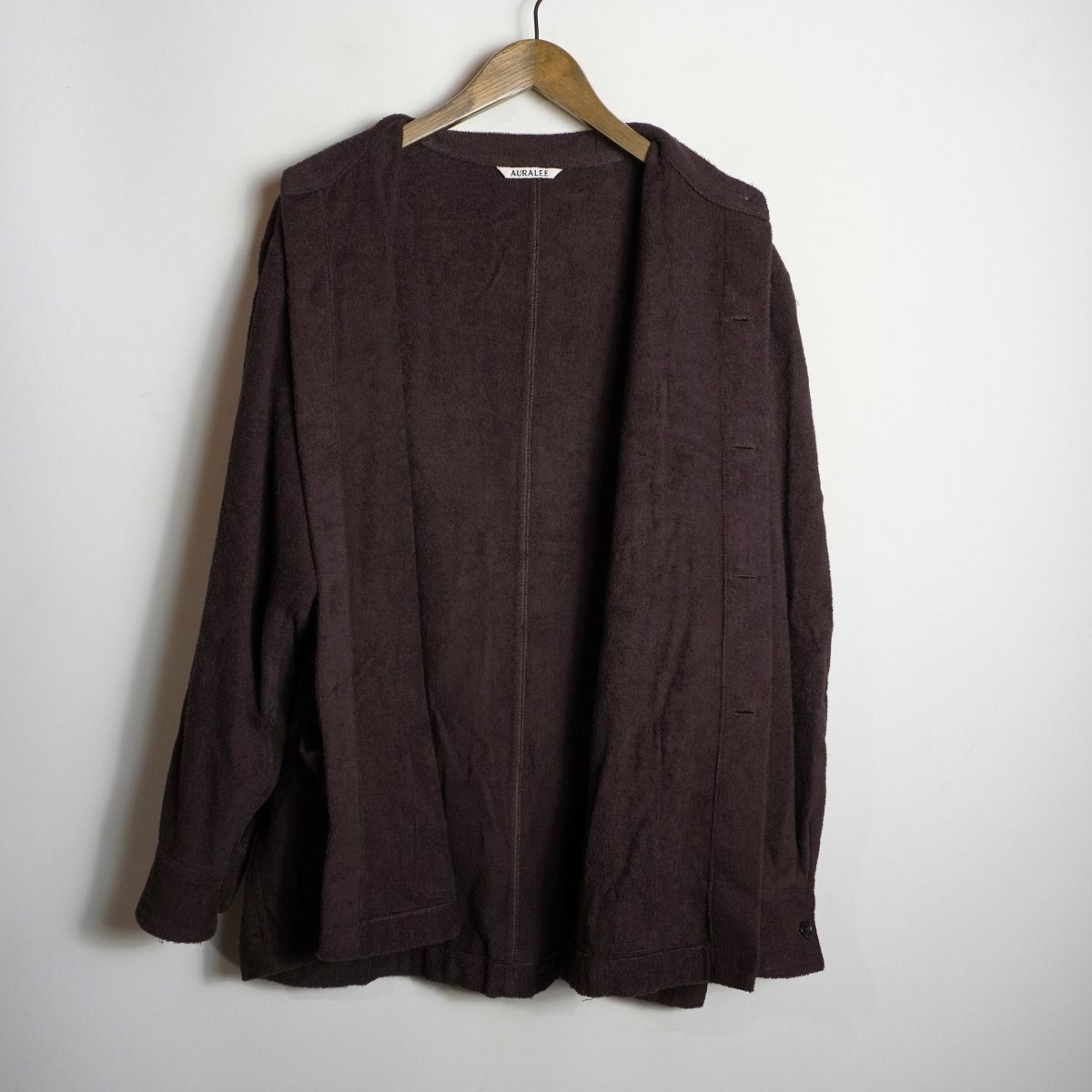 正規 22SS AURALEE オーラリー ORGANIC COTTON TERRY CLOTH SHIRT 