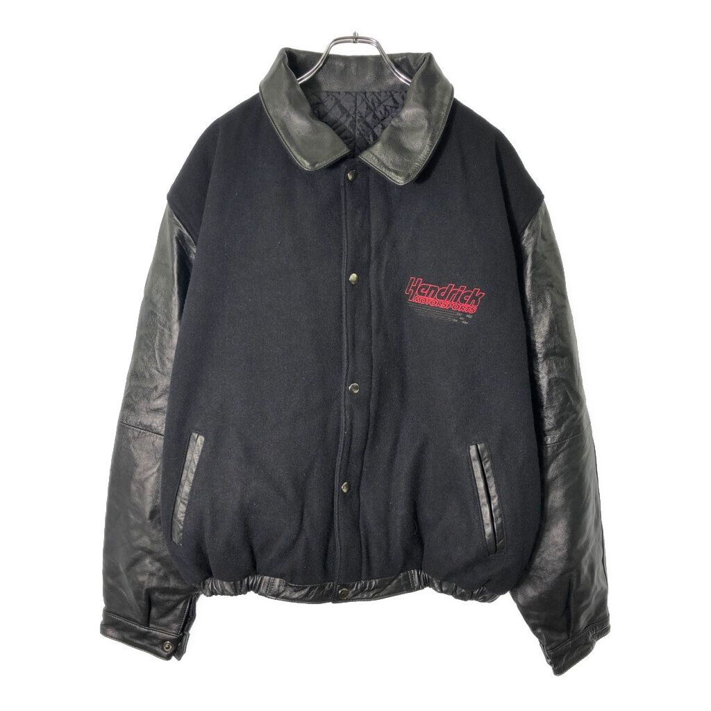 Hendrick Motorsports 企業ロゴ ウールスタジアムジャケット モーターサイクル ブラック メンズ XL 古着 V 8695