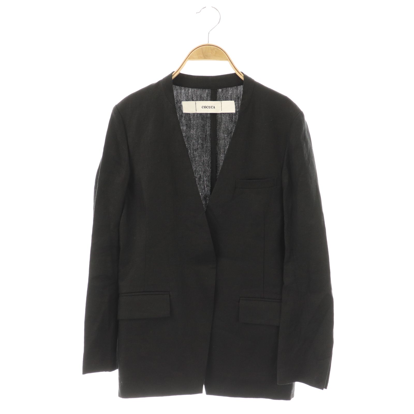 コキュカ COCUCA リネンジャケット リネン 0 ブラック /DO □OS - メルカリ