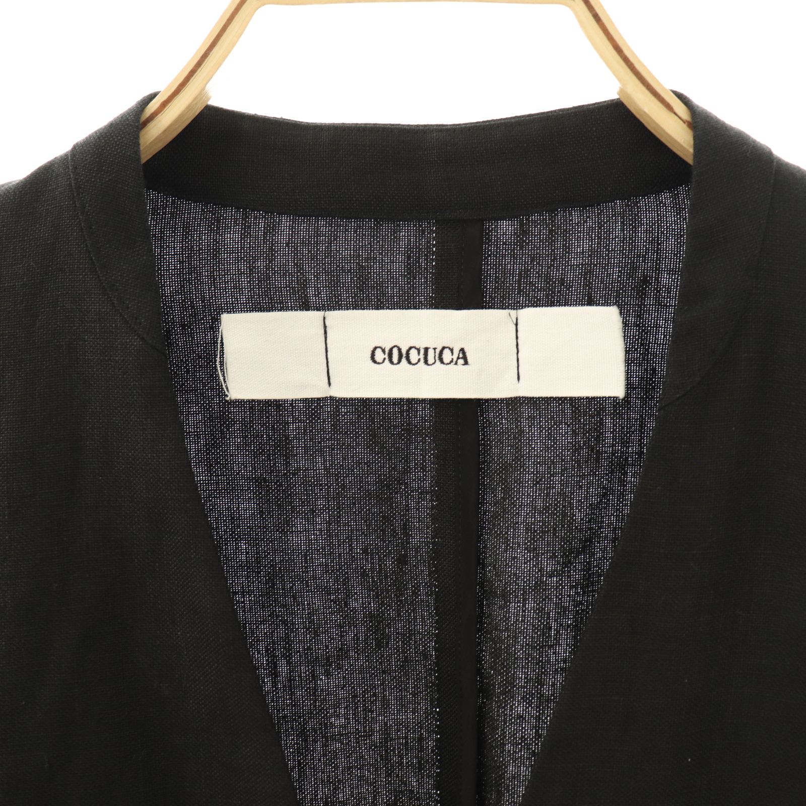 コキュカ COCUCA リネンジャケット リネン 0 ブラック /DO □OS - メルカリ