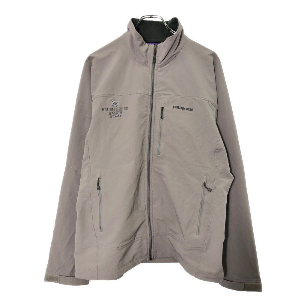 patagonia パタゴニア ソフトシェルジャケット アウトドア 企業ロゴ グレー メンズ L 古着 V 8905