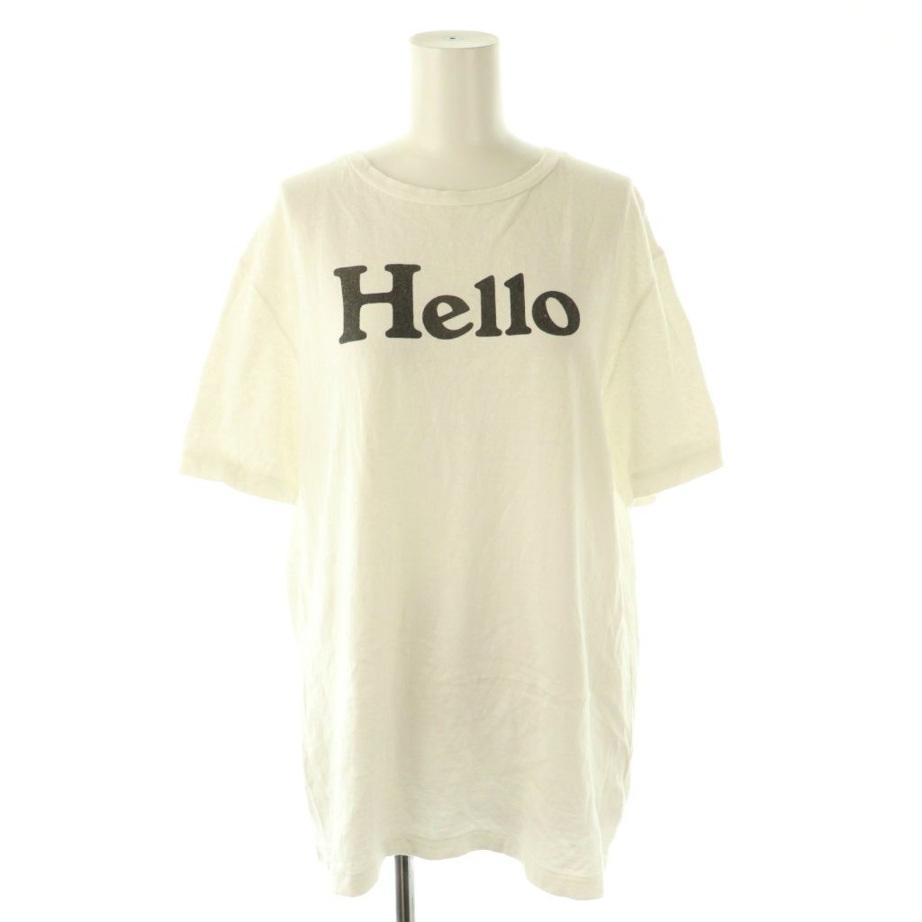 マディソンブルー MADISONBLUE HELLO CREW NECK TEE Tシャツ カットソー ロゴ M ホワイト 白 ブラック 黒 CX OS SH