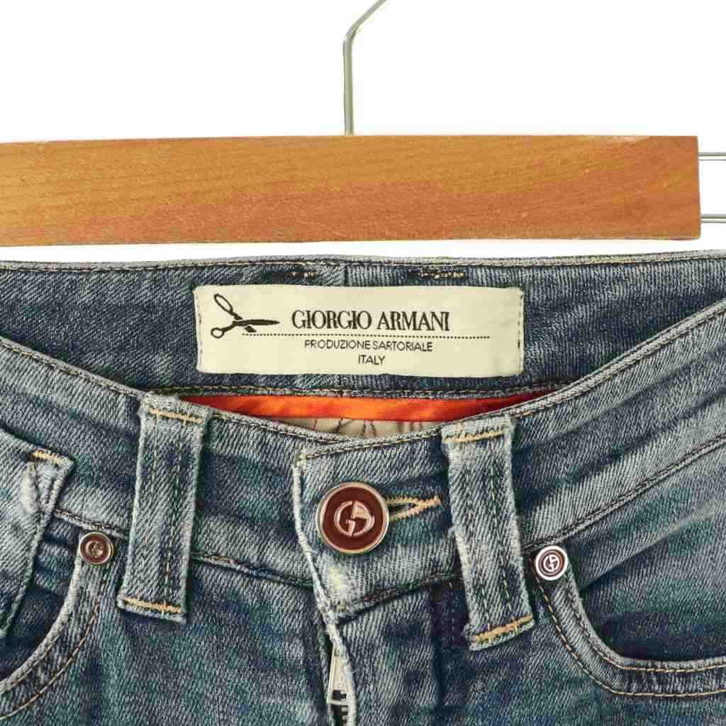  ジョルジオアルマーニ GIORGIO ARMANI 加工ストレッチスキニーデニムパンツ 25 インディゴブルー DO OS デニム ジーンズ パンツ