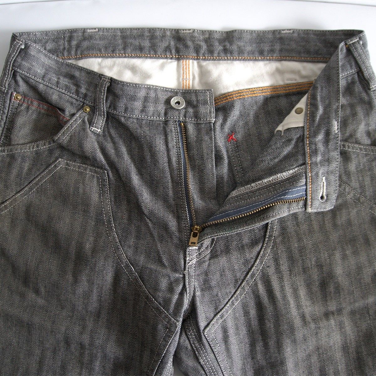 雰囲気抜群】IRON HEART【10.5oz ヘリンボーン ダブルニー ロガー