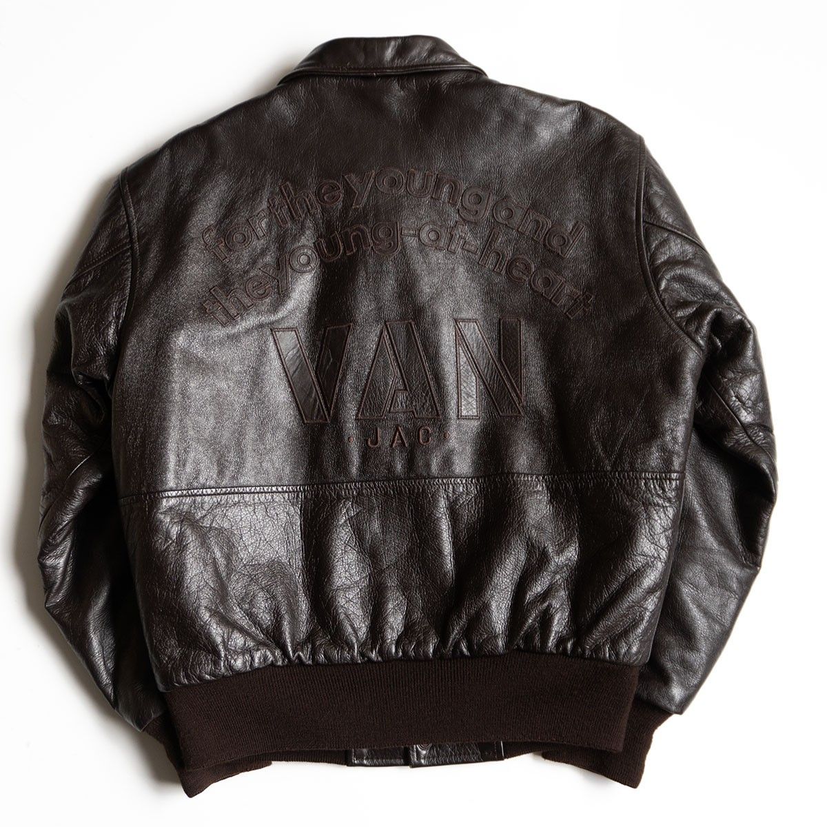 美品】VAN JAC【オールレザー スタジャン】M ヴァン ワッペン