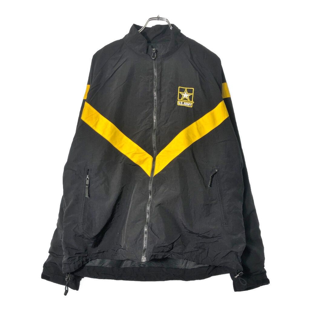 米軍実物 U S ARMY APFU トレーニングジャケット ミリタリー ブラック メンズ LARGE LONG 古着 V 8933