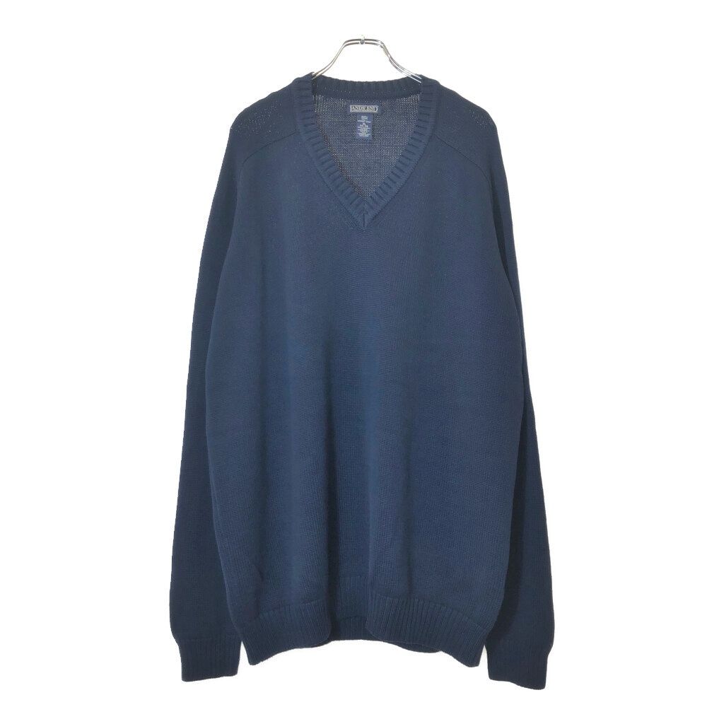 00年代 USA製 LANDS' END ランズエンド Vネック コットンセーター