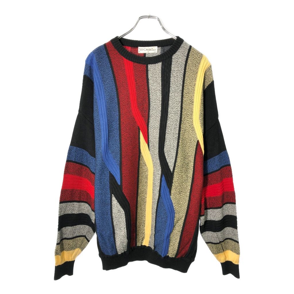 USA製 St.Croix 3Dニットセーター マルチカラー(メンズ L)中古 古着