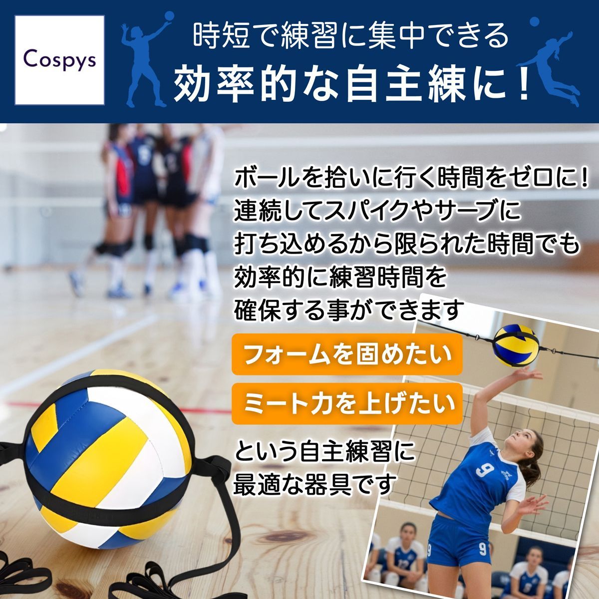 バレースパイク バレーボール自主練グッズ バレーボール 練習 スパイク